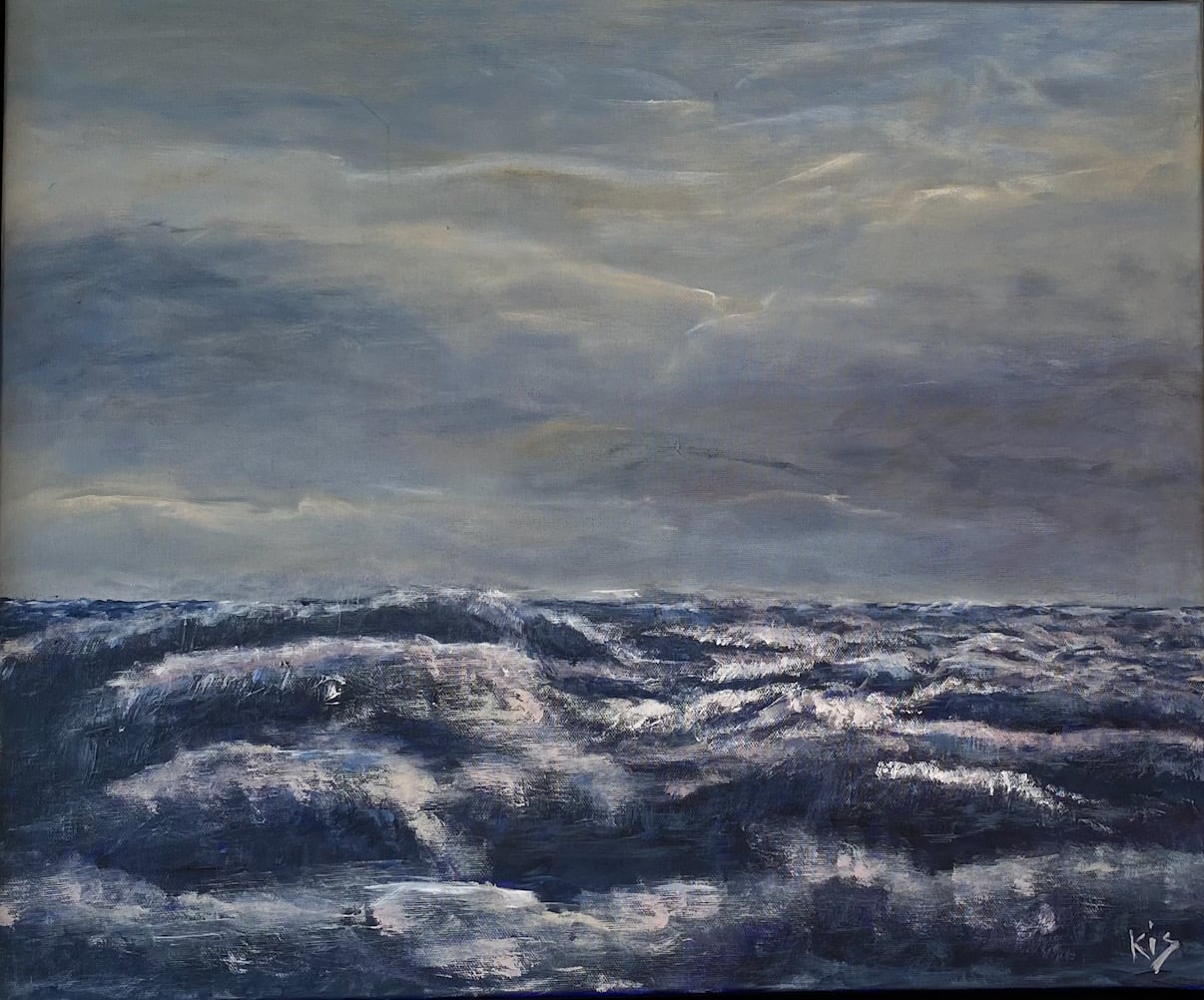 Havet i oprør, 50 cm x 60 cm, 3.800 kr