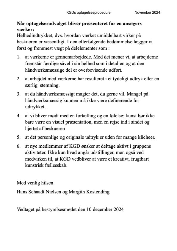 Optagelse af nye medlemmer i KGD, side 2