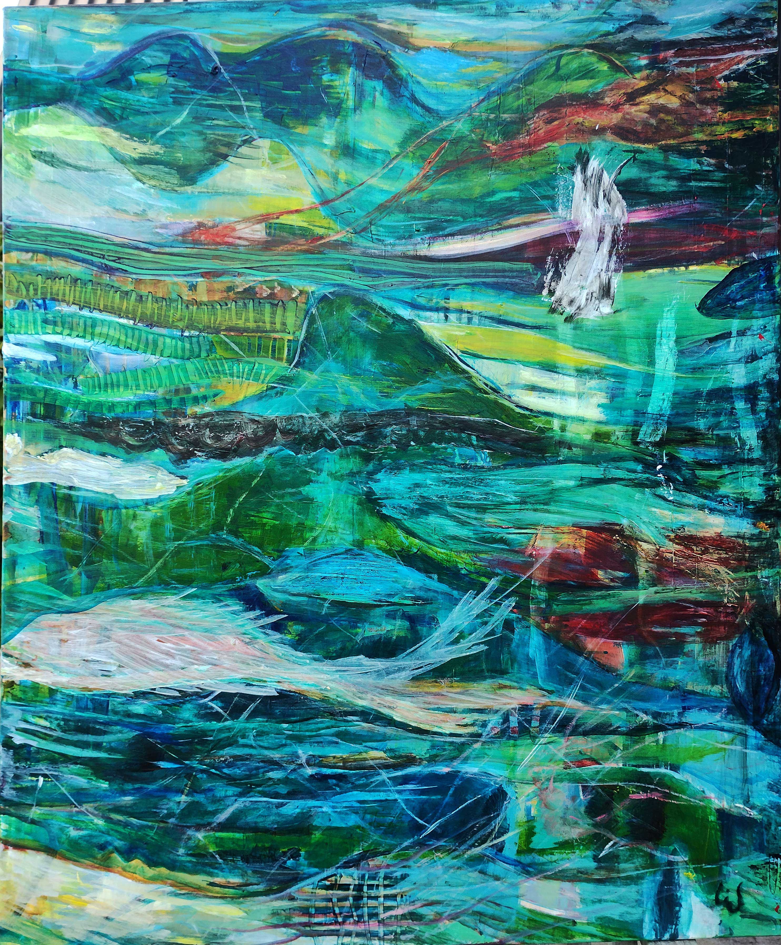 Landskab, 80 cm x 100 cm, 3.500 kr