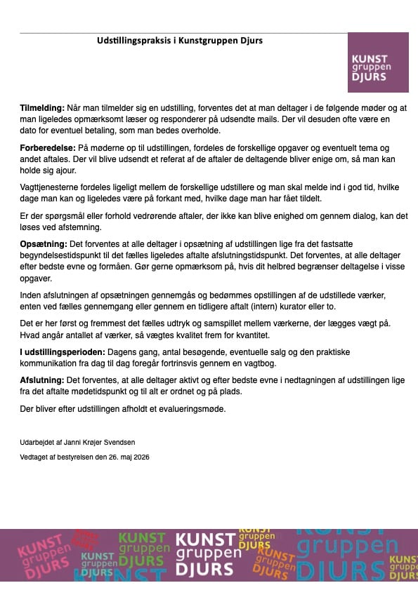 Udstillingspraksis i KGD Udstillingspraksis i KGD