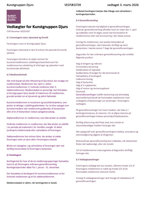 Vedtægter, side 1